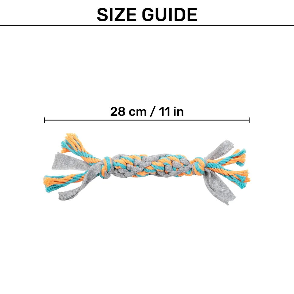 HUFT Twisty Tuggy Rope Toy for Puppies & Small Dogs - Multicolor
