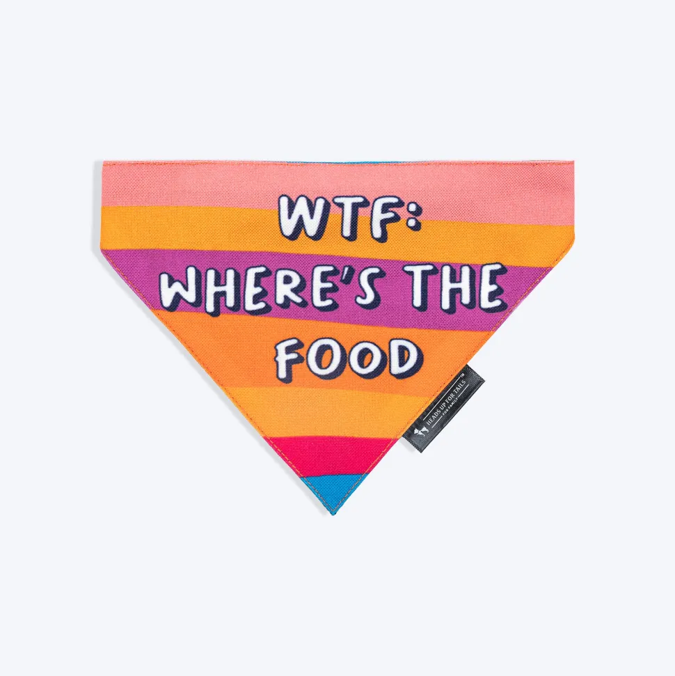 HUFT Where's The Food Printed Bandana For Dog - Multicolor