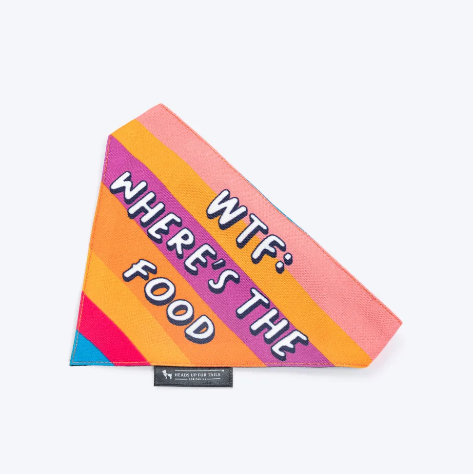 HUFT Where's The Food Printed Bandana For Dog - Multicolor