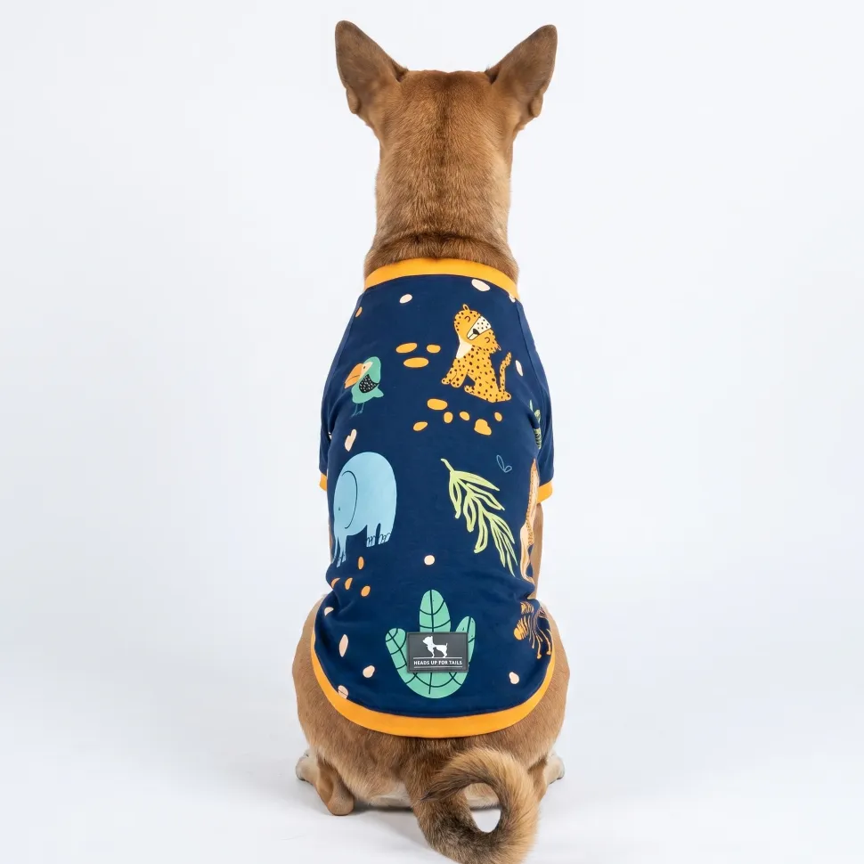 HUFT Wild One Printed T-Shirt For Dog - Navy Blue