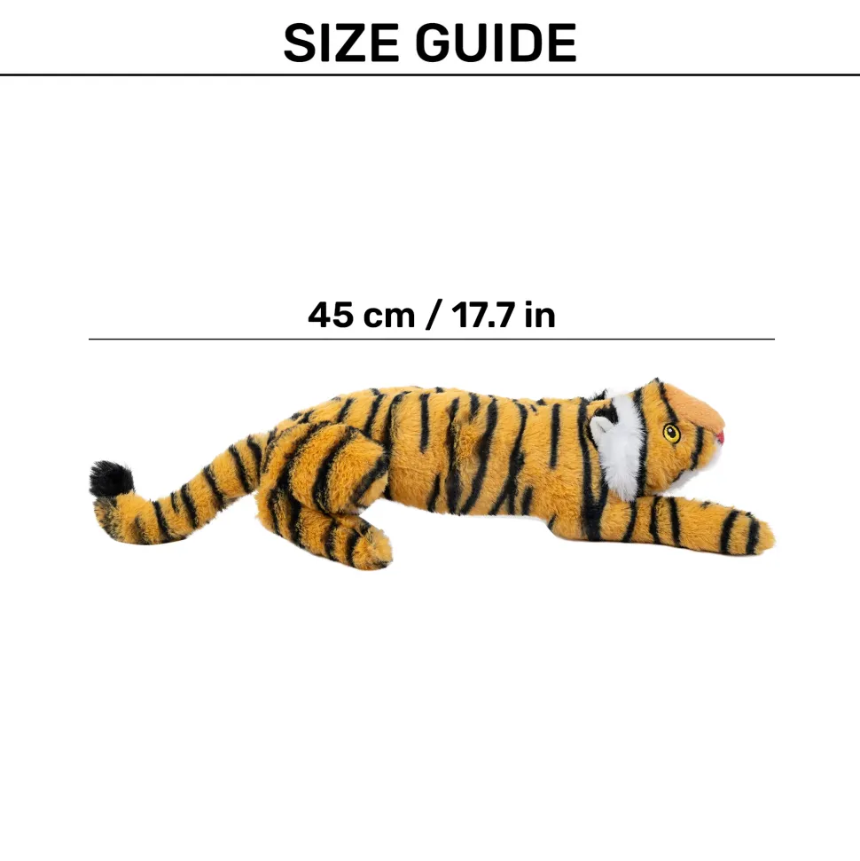 HUFT Wild Tiggy Squeaky Plush Toy For Dog - Yellow