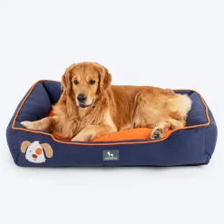 HUFT Woofie Classic Lounger Bed For Dog - Blue & Orange