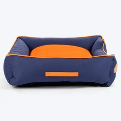 HUFT Woofie Classic Lounger Bed For Dog - Blue & Orange