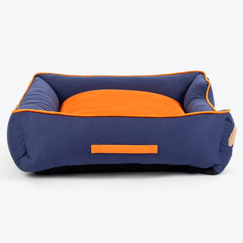 HUFT Woofie Classic Lounger Bed For Dog - Blue & Orange