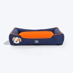 HUFT Woofie Classic Lounger Bed For Dog - Blue & Orange