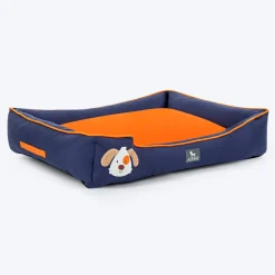 HUFT Woofie Classic Lounger Bed For Dog - Blue & Orange
