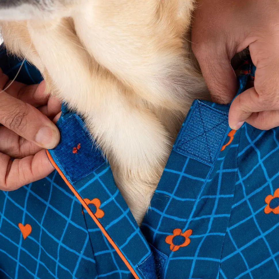 HUFT X Pinklay Hearts In Bloom Shirt For Dog - Blue & Orange