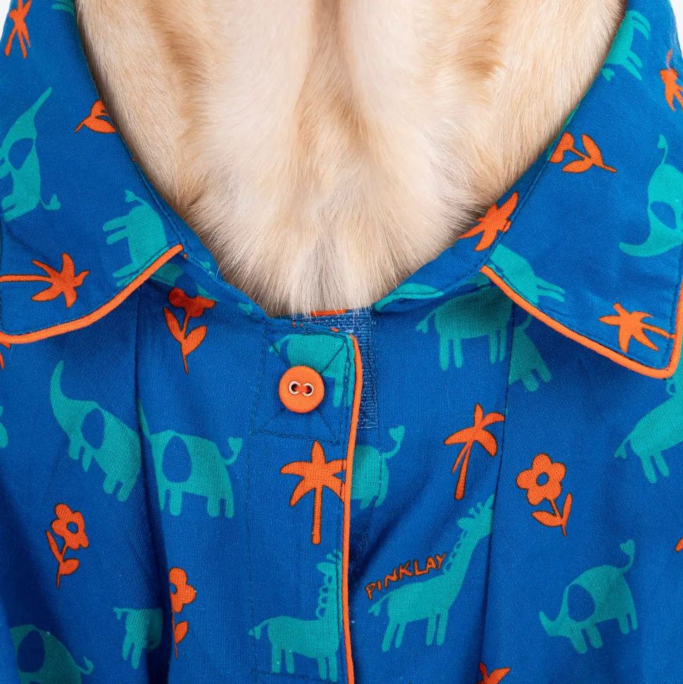 HUFT X Pinklay Jungle Joyride Shirt For Dog - Blue & Orange