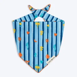 HUFT X Pinklay Strut In Stripes Knot Bandana For Dog - Blue & Orange