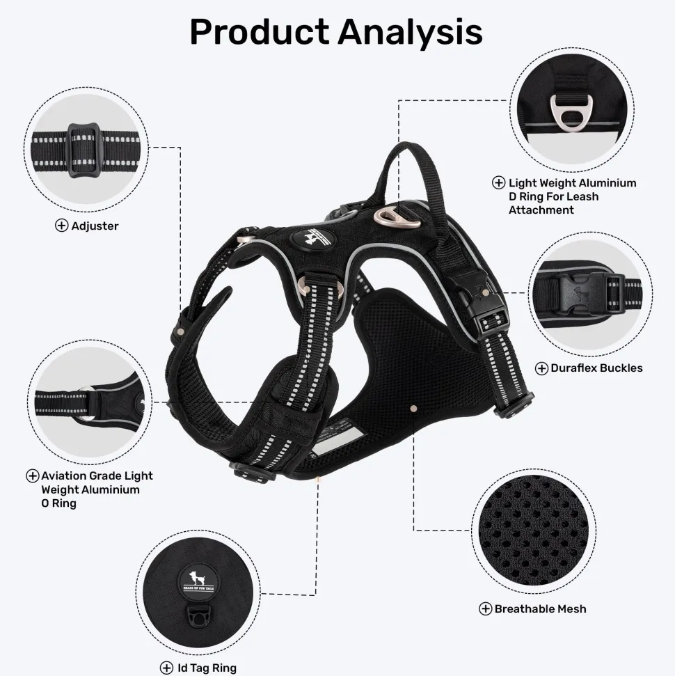 HUFT Xplorers Harness For Dog - Black