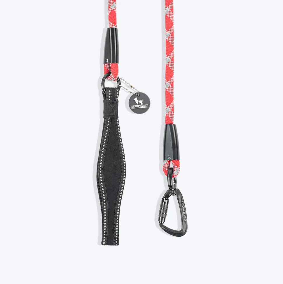 HUFT Xplorers Rope Leash With Carabiner For Dog - Red - 5 ft