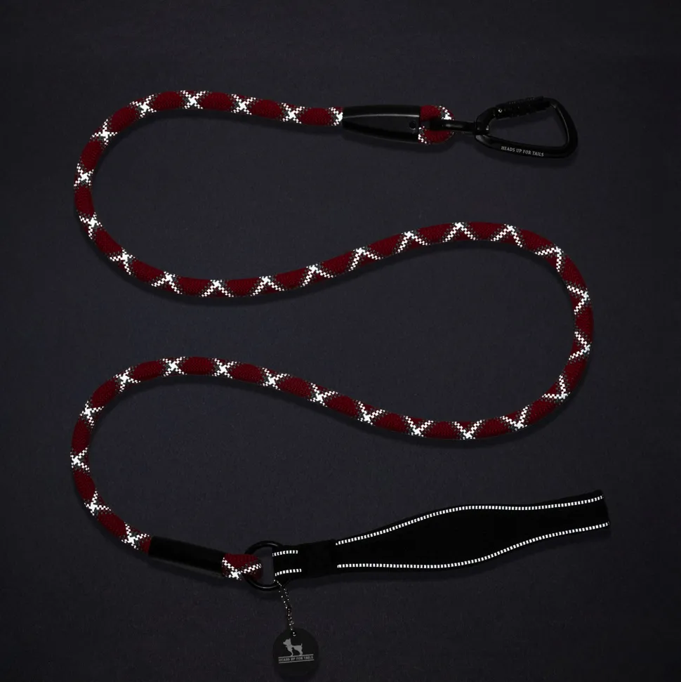 HUFT Xplorers Rope Leash With Carabiner For Dog - Red - 5 ft