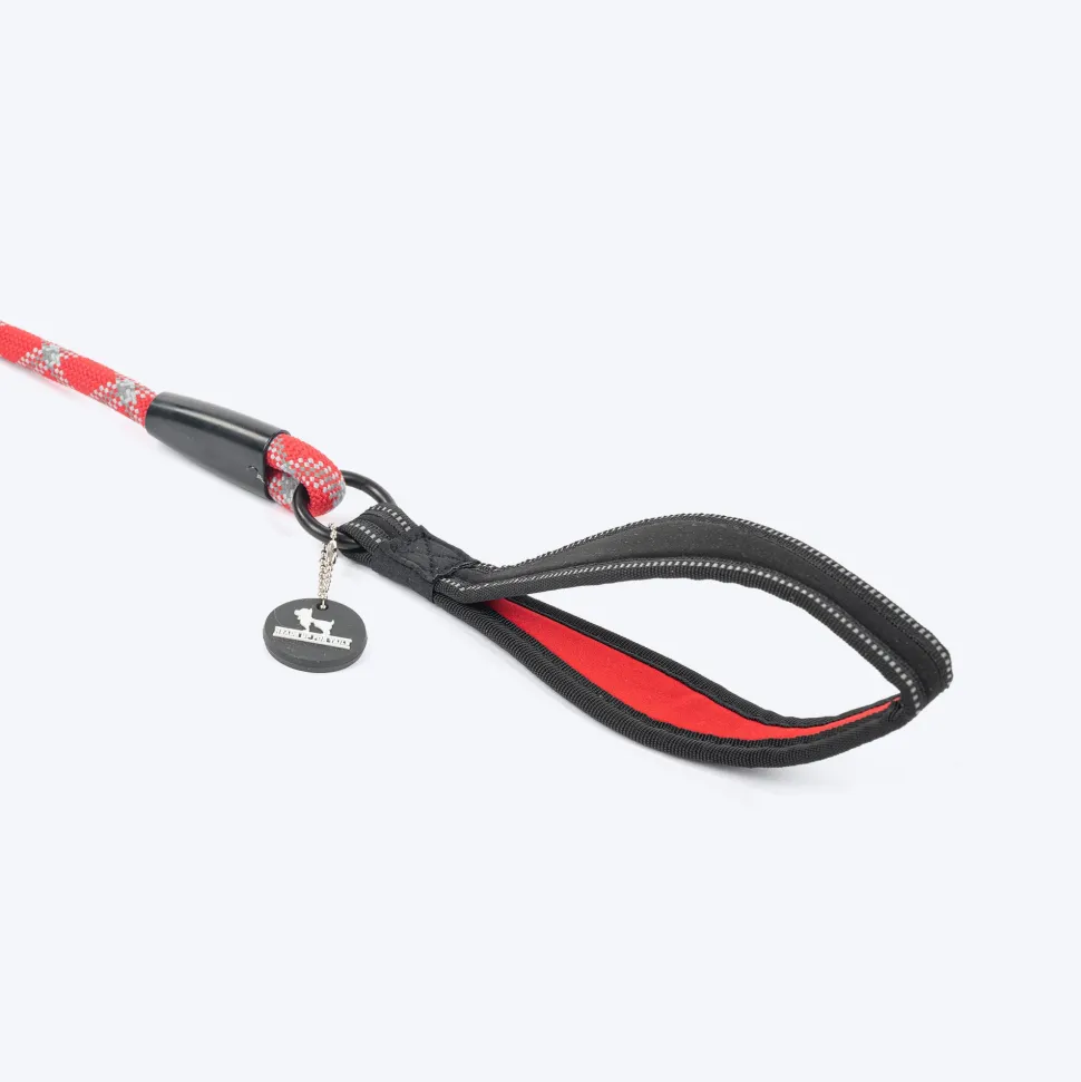 HUFT Xplorers Rope Leash With Carabiner For Dog - Red - 5 ft