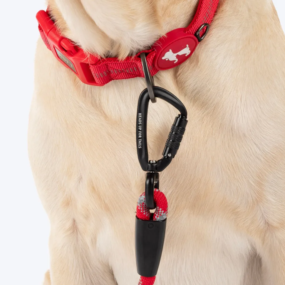 HUFT Xplorers Rope Leash With Carabiner For Dog - Red - 5 ft