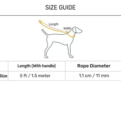 HUFT Xplorers Rope Leash With Carabiner For Dog - Blue - 5 ft