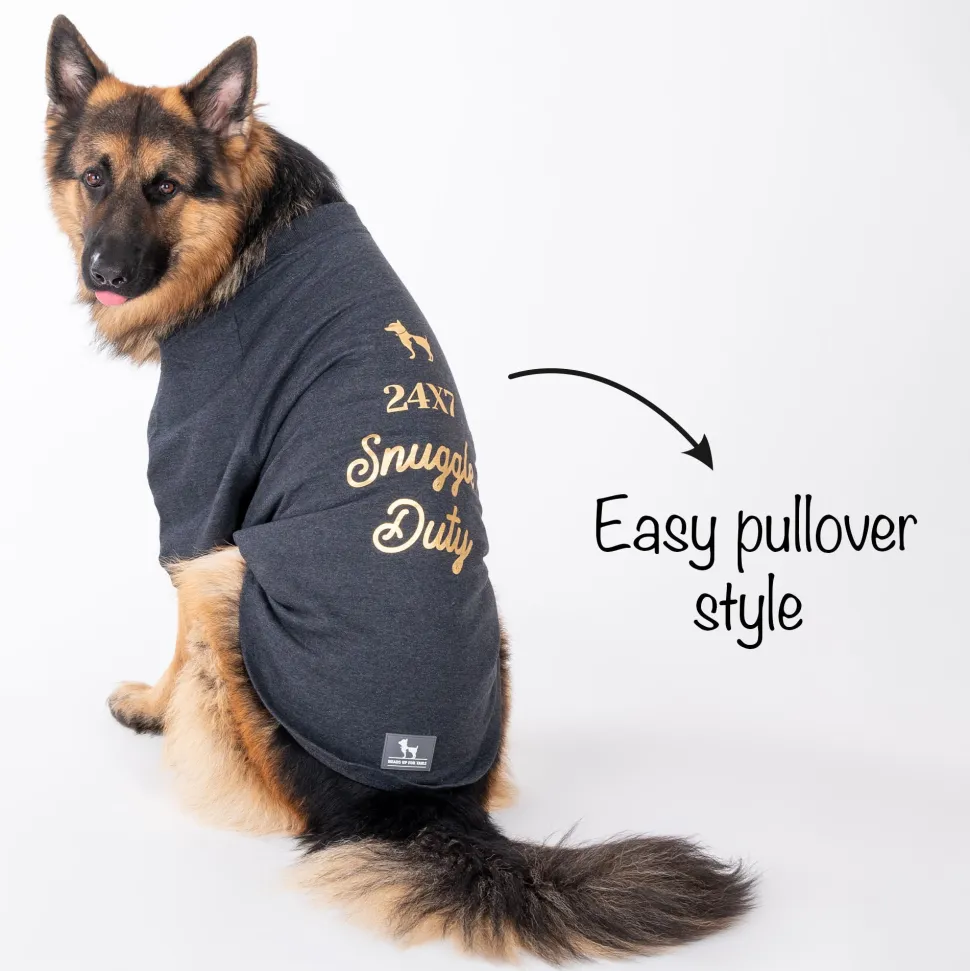 HUFT 24x7 Snuggle Duty Foil Print Pet Sweatshirt - Grey Melange