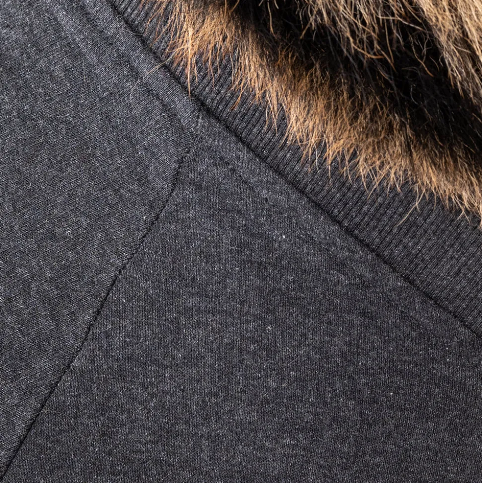 HUFT 24x7 Snuggle Duty Foil Print Pet Sweatshirt - Grey Melange