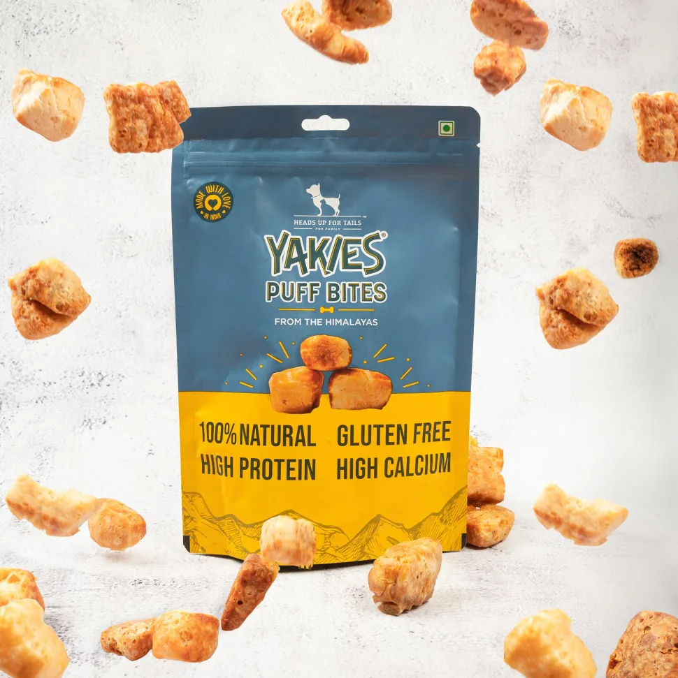 HUFT Yakies Puff Bites 100% Natural Gluten Free Dog Treats - 70 gm