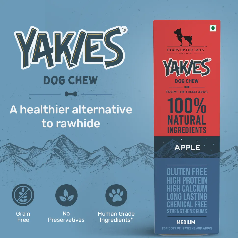 HUFT Yakies Vegetarian Natural Chew Bone - Apple