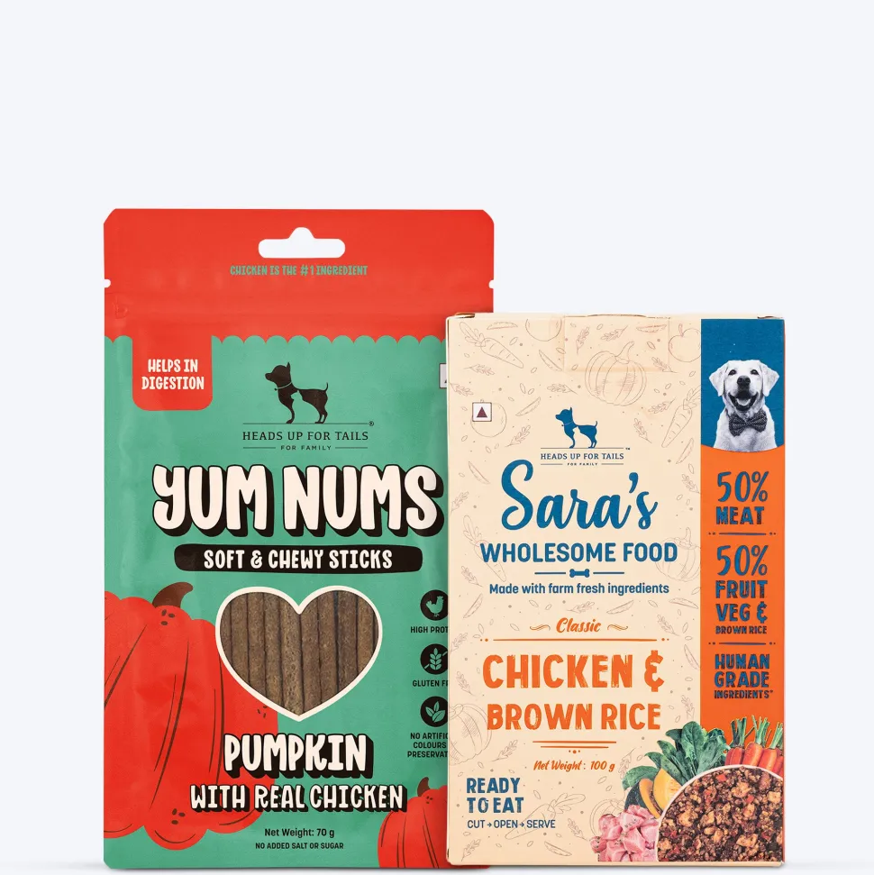 HUFT YumFeast Treat & Wet Food Combo: Pumpkin & Chicken With Brown Rice For Dogs