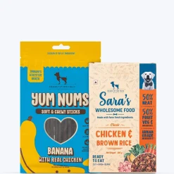 HUFT YumFusion Treat & Wet Food Combo: Banana & Chicken With Brown Rice Feast For Dogs