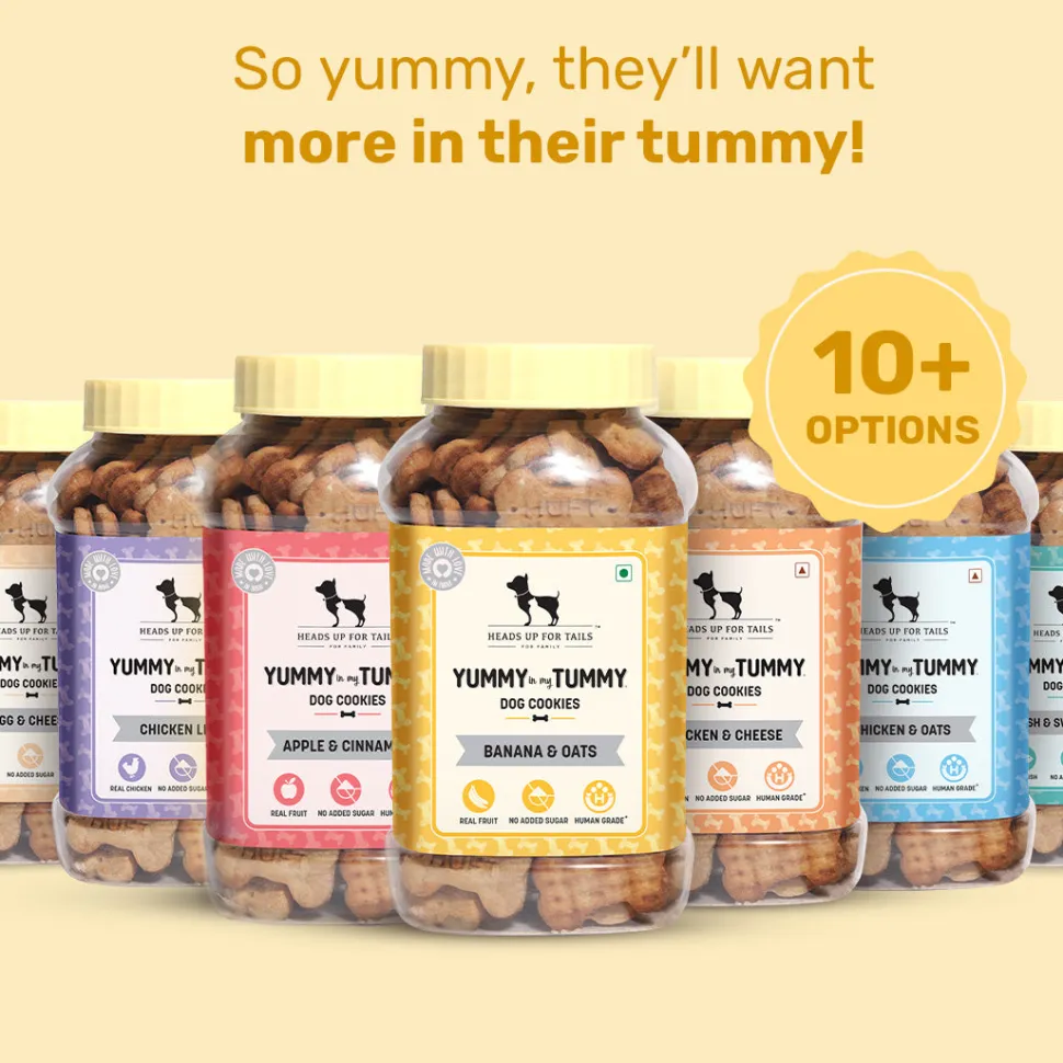 HUFT Yummy In My Tummy Banana & Oats Vegetarian Dog Biscuits - 800 gm
