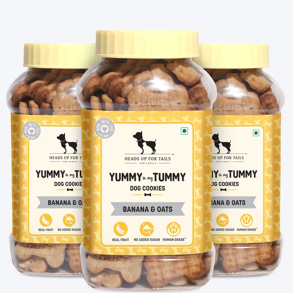 HUFT Yummy In My Tummy Banana & Oats Vegetarian Dog Biscuits - 800 gm