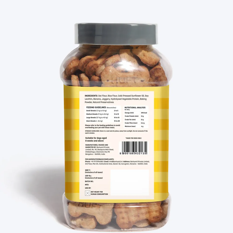 HUFT Yummy In My Tummy Banana & Oats Gluten-Free Biscuits - (Best Before August'26)