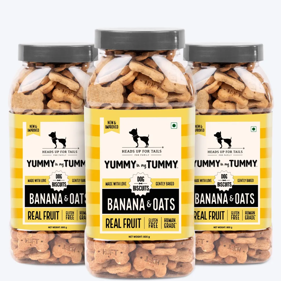HUFT Yummy In My Tummy Banana & Oats Gluten-Free Biscuits - 800 gm (Best Before September'26