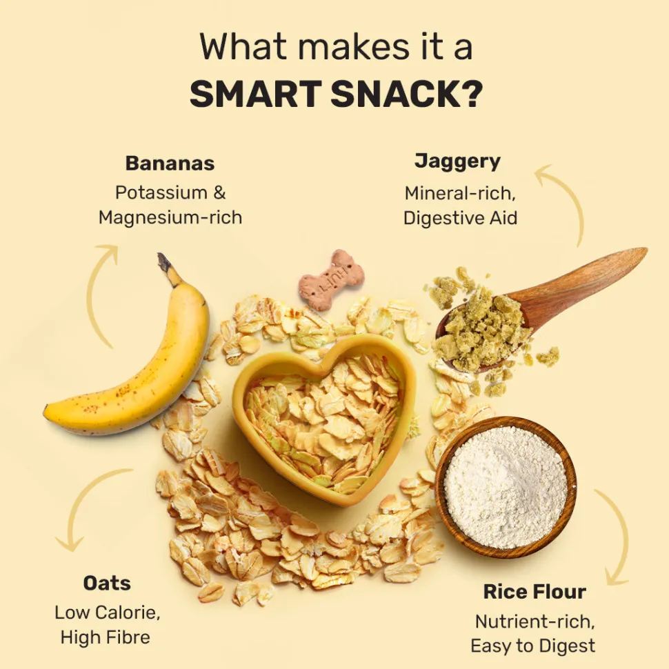 HUFT Yummy In My Tummy Banana & Oats Gluten-Free Biscuits - 800 gm (Best Before September'26