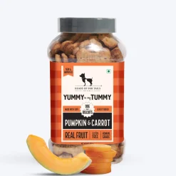 HUFT Yummy In My Tummy Vegetarian Gluten Free Dog Biscuits Combo - Pumpkin & Carrots, Peanut Butter & Banana, Banana & Oats - Pack of 3 (320 gm x 3)