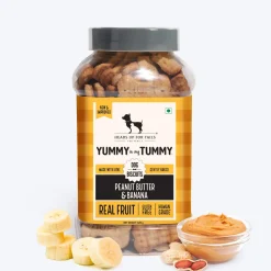 HUFT Yummy In My Tummy Vegetarian Gluten Free Dog Biscuits Combo - Pumpkin & Carrots, Peanut Butter & Banana, Banana & Oats - Pack of 3 (320 gm x 3)