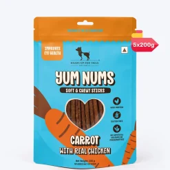 HUFT Yum Nums Dog Treats Soft & Chewy Sticks Carrot With Real Chicken