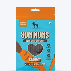 HUFT Yum Nums Dog Treats Soft & Chewy Sticks Carrot With Real Chicken
