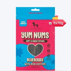 HUFT Yum Nums Dog Treats Soft & Chewy Sticks Blueberry With Real Chicken - 70 gm