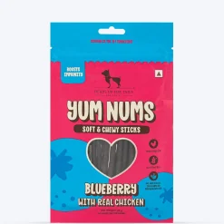 HUFT Yum Nums Dog Treats Soft & Chewy Sticks Blueberry With Real Chicken - 70 gm