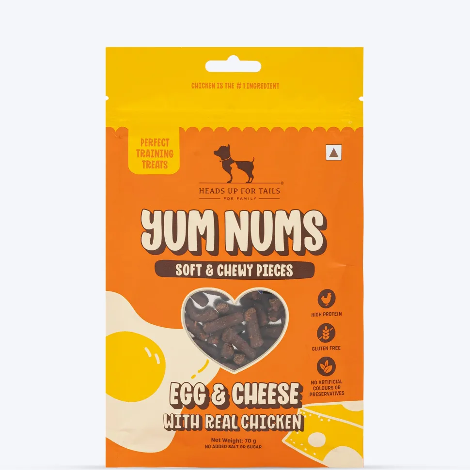HUFT Yum Nums Soft & Chewy Pieces Egg & Cheese With Real Chicken Treat For Dogs