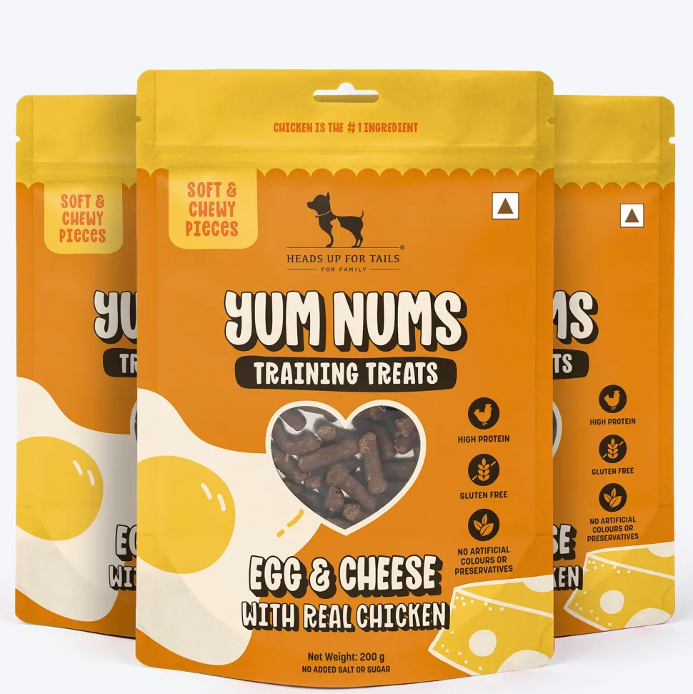 HUFT Yum Nums Soft & Chewy Pieces Egg & Cheese With Real Chicken Treat For Dogs