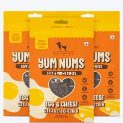 HUFT Yum Nums Soft & Chewy Pieces Egg & Cheese With Real Chicken Treat For Dogs
