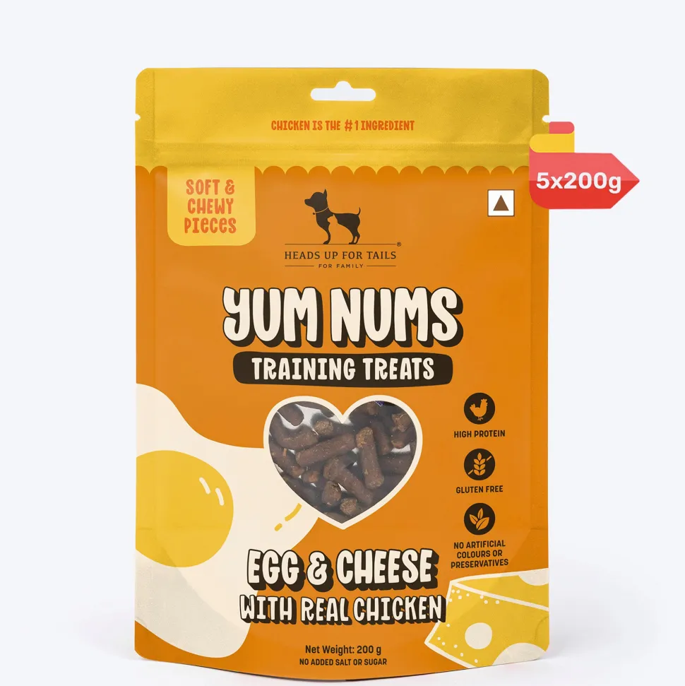 HUFT Yum Nums Soft & Chewy Pieces Egg & Cheese With Real Chicken Treat For Dogs