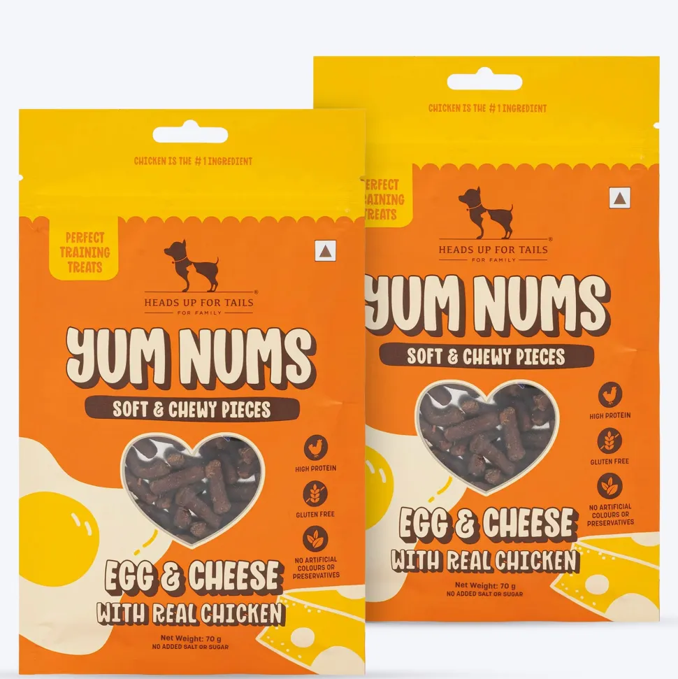 HUFT Yum Nums Soft & Chewy Pieces Egg & Cheese With Real Chicken Treat For Dogs