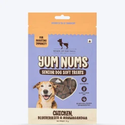 HUFT Yum Nums Soft & Chewy Senior Dog Treats - Chicken, Blueberries & Ashwagandha - 70 gm