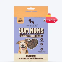 HUFT Yum Nums Soft & Chewy Senior Dog Treats - Chicken, Blueberries & Ashwagandha - 70 gm