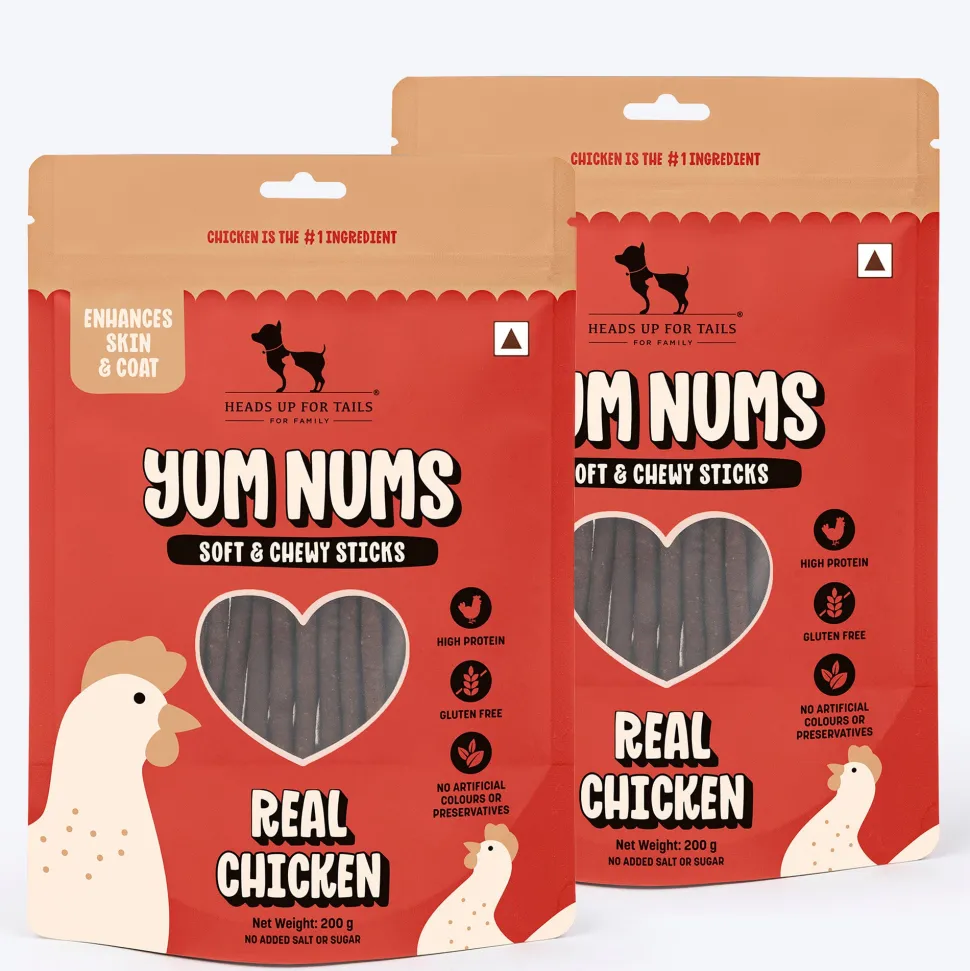 HUFT Yum Nums Soft & Chewy Sticks Real Chicken Treat For Dogs