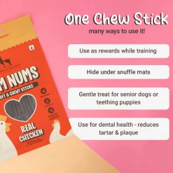 HUFT Yum Nums Soft & Chewy Sticks Real Chicken Treat For Dogs