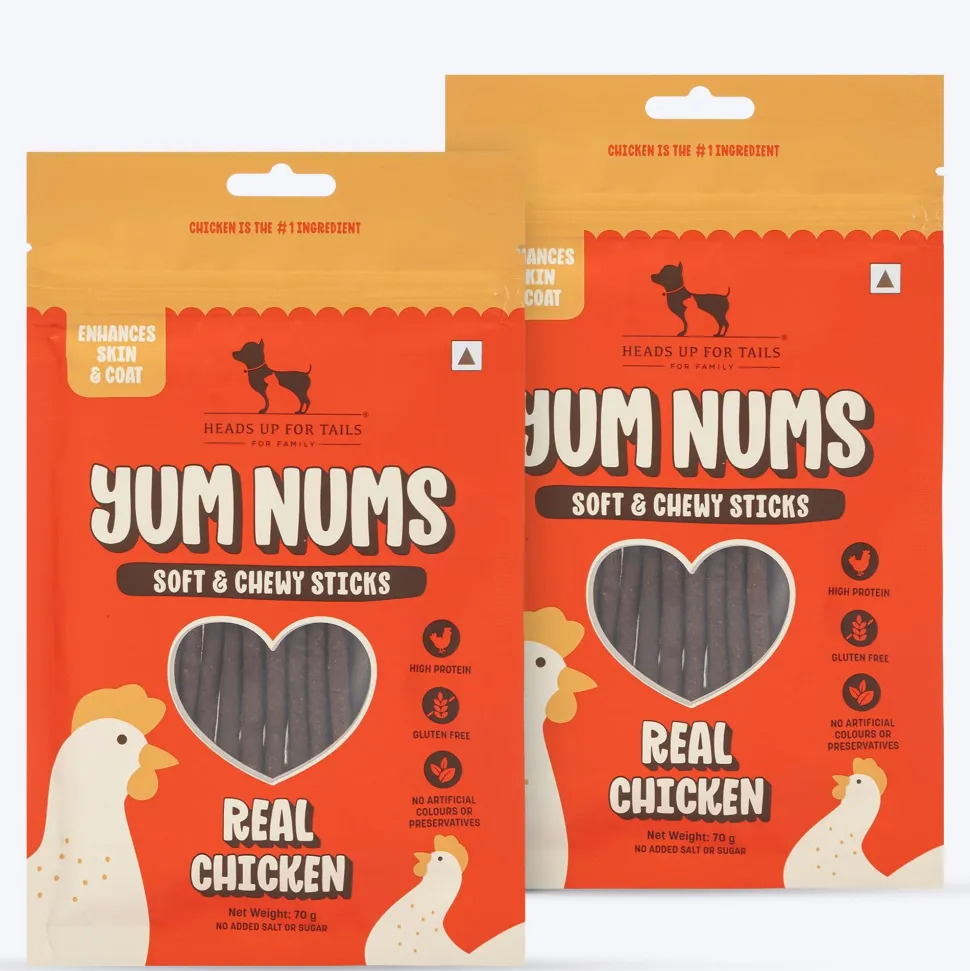 HUFT Yum Nums Soft & Chewy Sticks Real Chicken Treat For Dogs