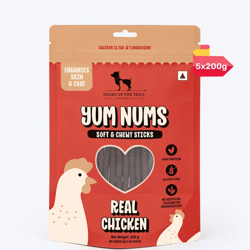 HUFT Yum Nums Soft & Chewy Sticks Real Chicken Treat For Dogs