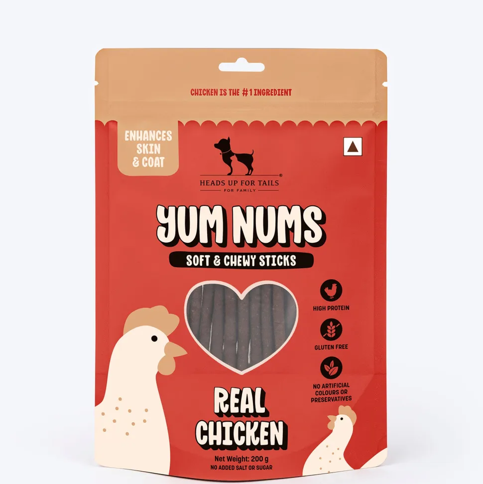 HUFT Yum Nums Soft & Chewy Sticks Real Chicken Treat For Dogs