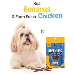 HUFT Yum Nums Soft & Chewy Sticks Banana with Real Chicken Treat For Dogs - 70 g