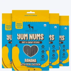HUFT Yum Nums Soft & Chewy Sticks Banana with Real Chicken Treat For Dogs - 70 g